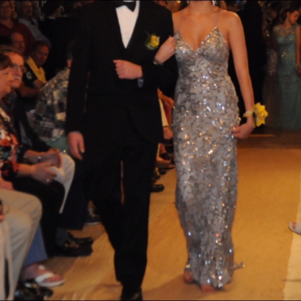 Silver sequined dress